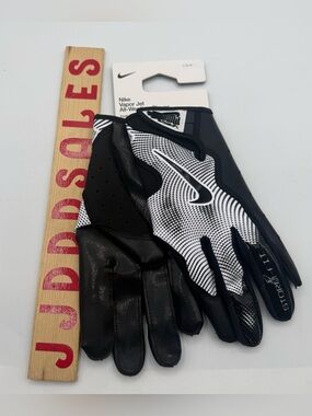 Nike Vapor Jet 8.0 All Weather Football Gloves Storm Fit Black Men’s Sz L New